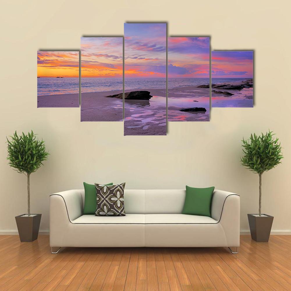 Beach In Perth Canvas Wall Art-5 Star-Gallery Wrap-62" x 32"-Tiaracle