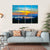 Sunset Near Dark Trees Canvas Wall Art-4 Horizontal-Gallery Wrap-34" x 24"-Tiaracle