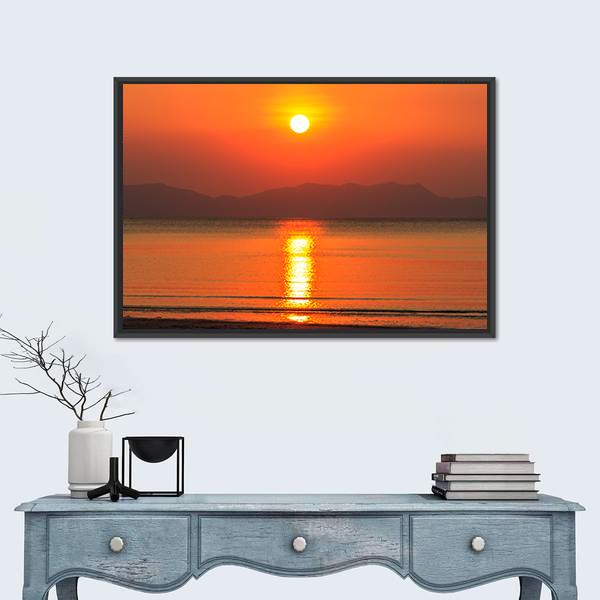 Sunset Of Pak Meng Beach Canvas Wall Art-1 Piece-Floating Frame-24" x 16"-Tiaracle