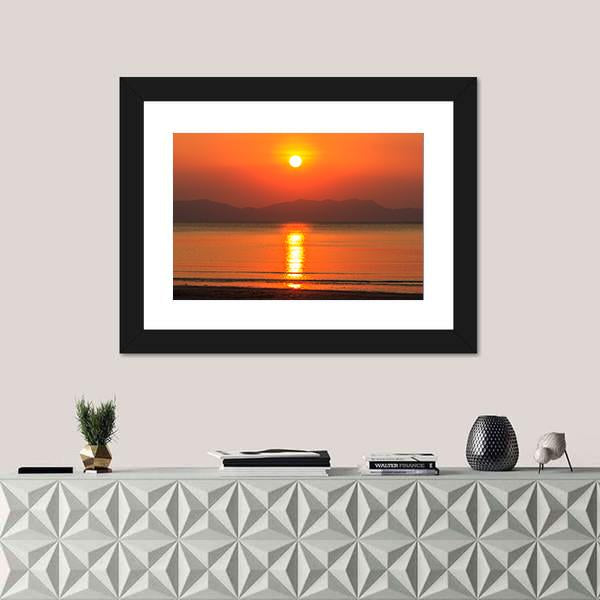 Sunset Of Pak Meng Beach Canvas Wall Art-1 Piece-Framed Print-20" x 16"-Tiaracle
