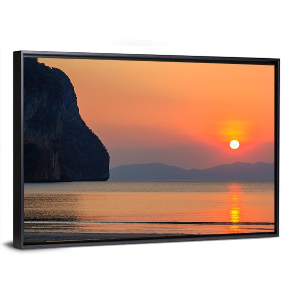 Sunset Of Pak Meng Beach Canvas Wall Art-3 Horizontal-Gallery Wrap-25" x 16"-Tiaracle