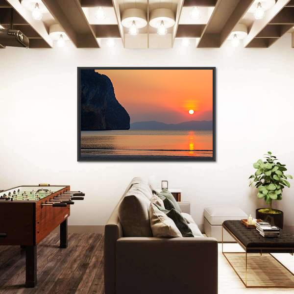 Sunset Of Pak Meng Beach Canvas Wall Art-3 Horizontal-Gallery Wrap-25" x 16"-Tiaracle
