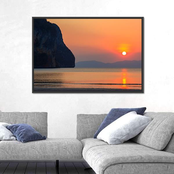Sunset Of Pak Meng Beach Canvas Wall Art-3 Horizontal-Gallery Wrap-25" x 16"-Tiaracle