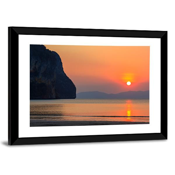 Sunset Of Pak Meng Beach Canvas Wall Art-3 Horizontal-Gallery Wrap-25" x 16"-Tiaracle