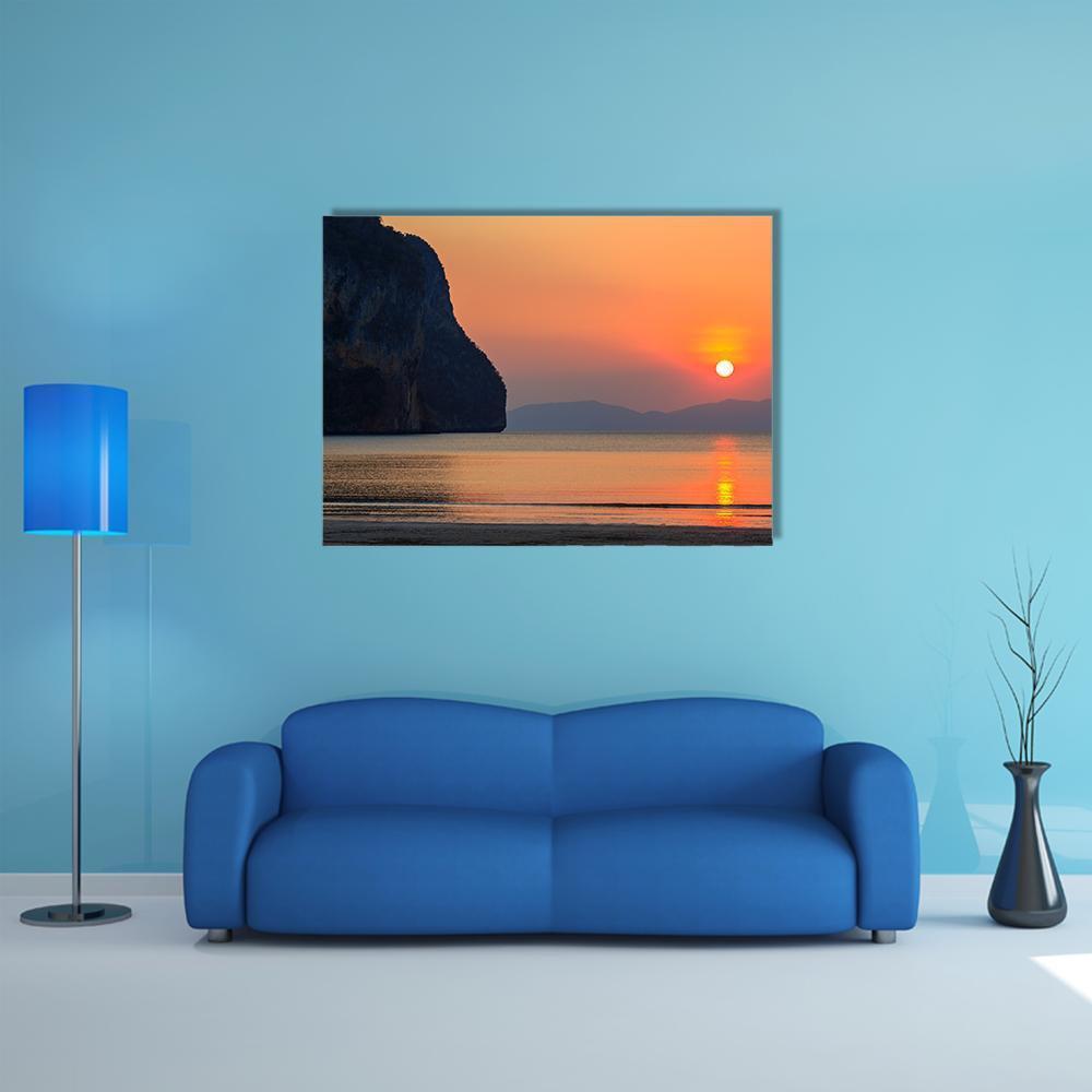 Sunset Of Pak Meng Beach Canvas Wall Art-1 Piece-Gallery Wrap-48" x 32"-Tiaracle