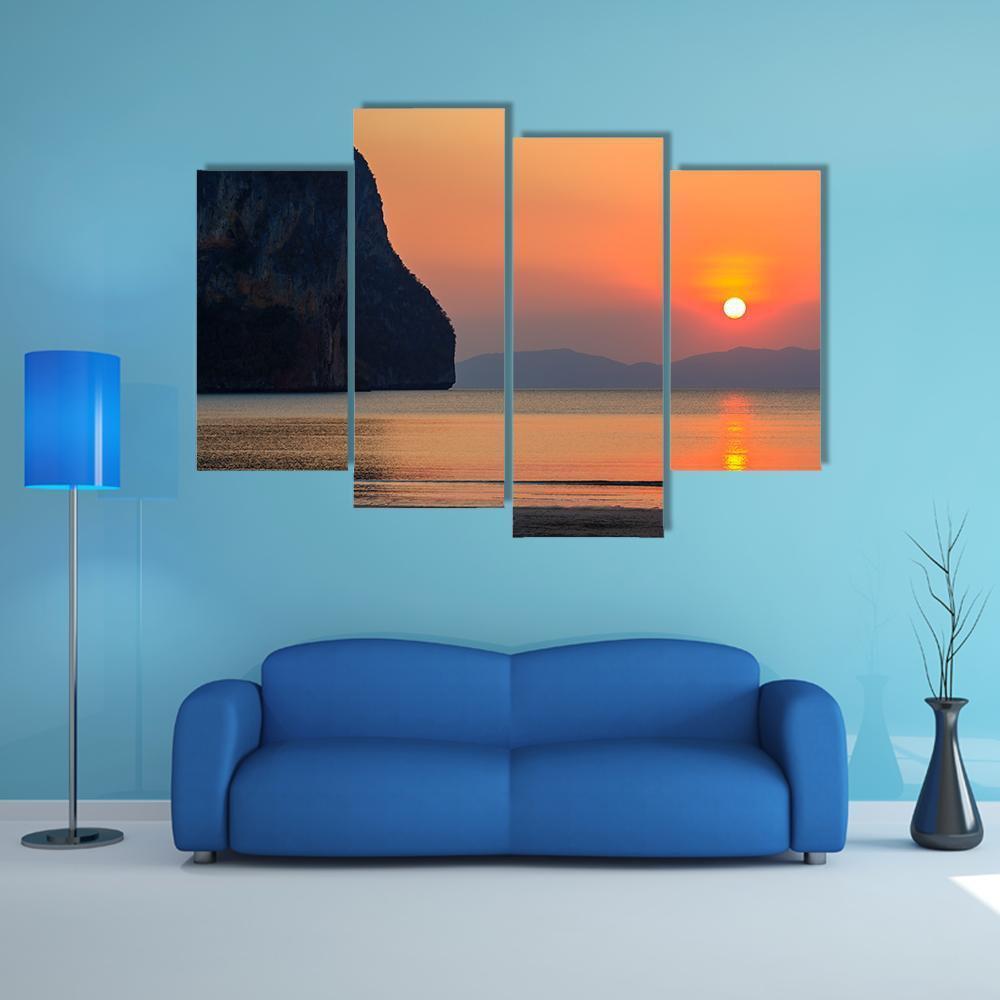 Sunset Of Pak Meng Beach Canvas Wall Art-4 Pop-Gallery Wrap-50" x 32"-Tiaracle