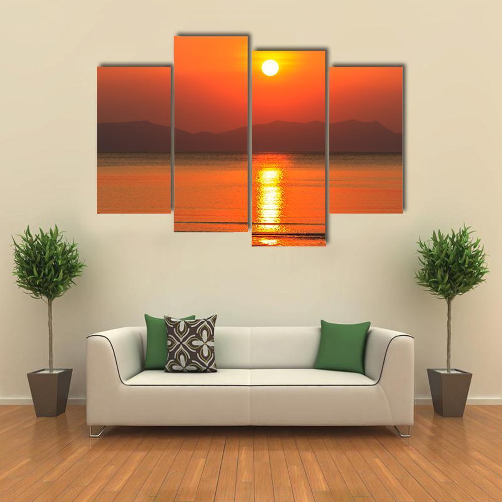 Sunset Of Pak Meng Beach Canvas Wall Art-4 Pop-Gallery Wrap-50" x 32"-Tiaracle