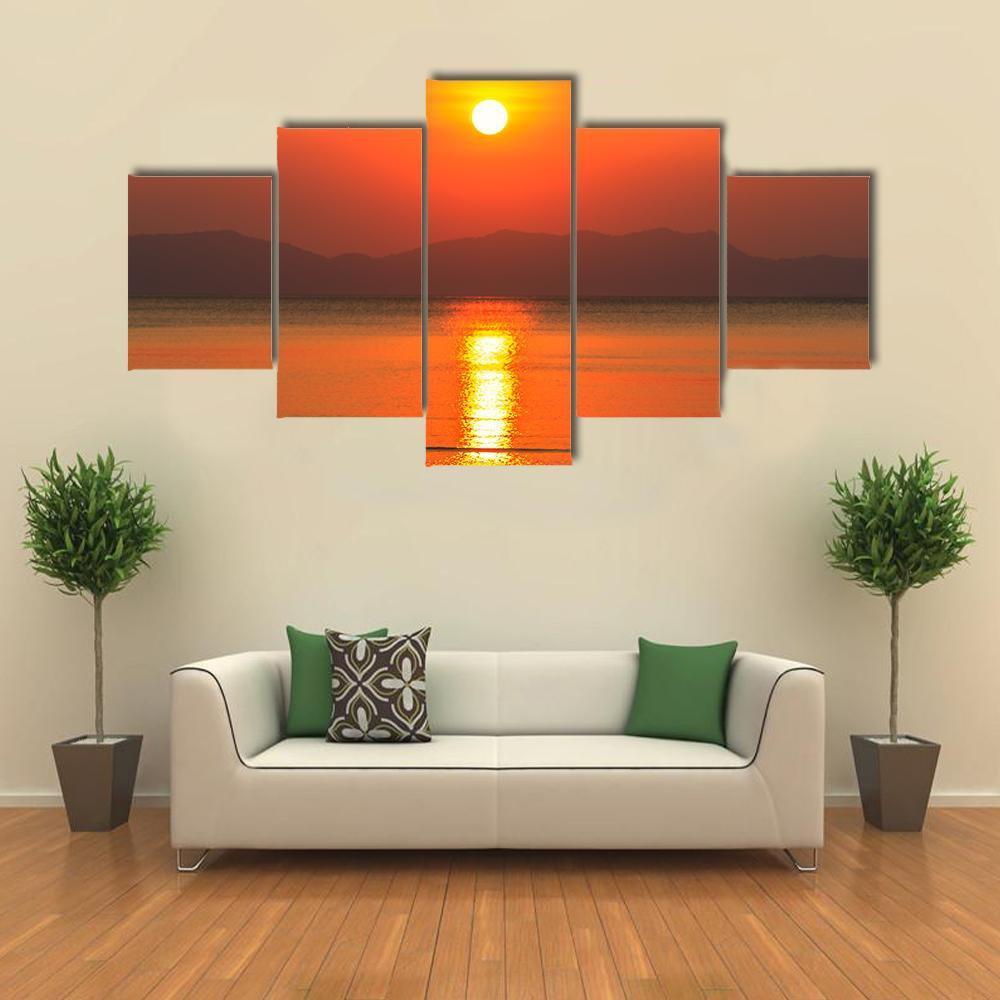 Sunset Of Pak Meng Beach Canvas Wall Art-5 Star-Gallery Wrap-62" x 32"-Tiaracle