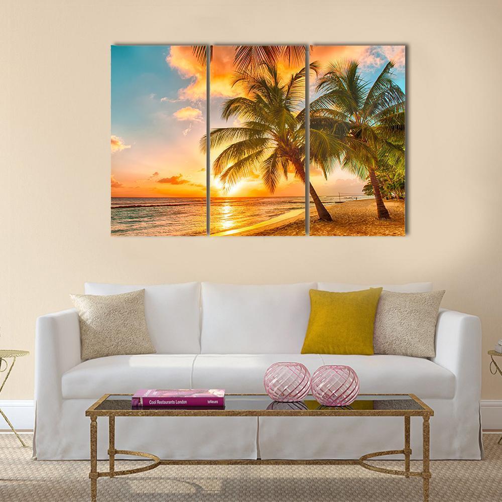 Caribbean Island Of Barbados Canvas Wall Art-3 Horizontal-Gallery Wrap-37" x 24"-Tiaracle