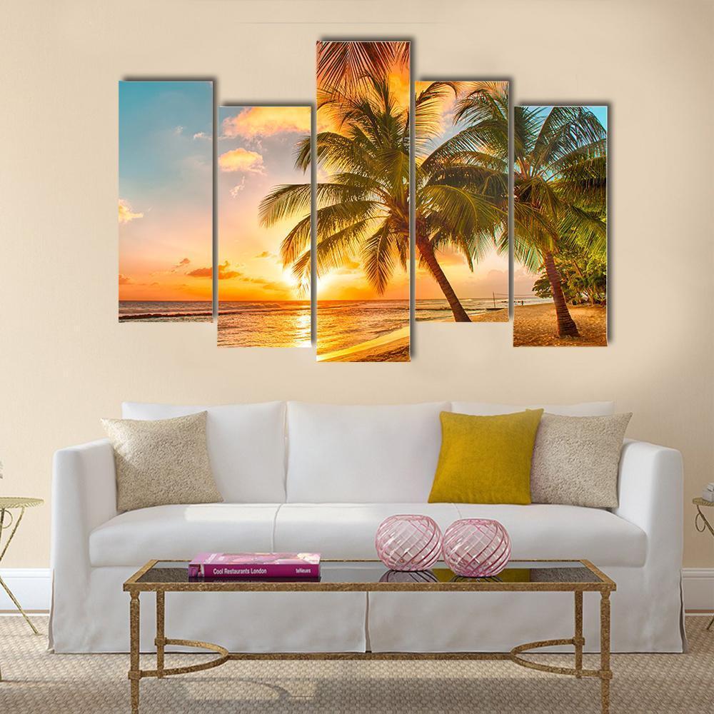 Caribbean Island Of Barbados Canvas Wall Art-5 Pop-Gallery Wrap-47&quot; x 32&quot;-Tiaracle