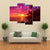 Sunset On Beach With Palm Trees Canvas Wall Art-4 Pop-Gallery Wrap-50" x 32"-Tiaracle