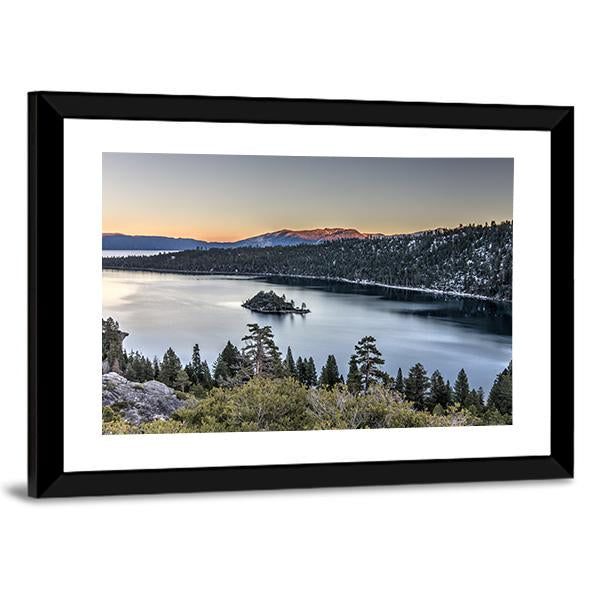 Sunset On Emerald Bay Panoramic Canvas Wall Art-1 Piece-36" x 12"-Tiaracle