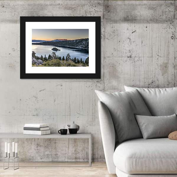 Sunset On Emerald Bay Panoramic Canvas Wall Art-1 Piece-36" x 12"-Tiaracle