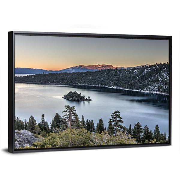 Sunset On Emerald Bay Panoramic Canvas Wall Art-1 Piece-36" x 12"-Tiaracle
