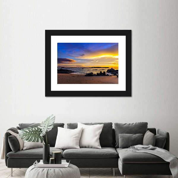 Sunset On Khao Lak Beach In Thailand Canvas Wall Art-3 Horizontal-Gallery Wrap-25" x 16"-Tiaracle