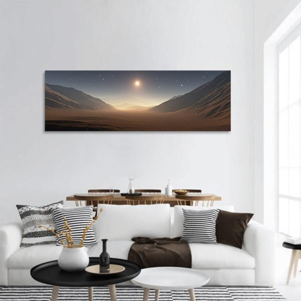 Sunset On Mars Panoramic Canvas Wall Art-1 Piece-36" x 12"-Tiaracle