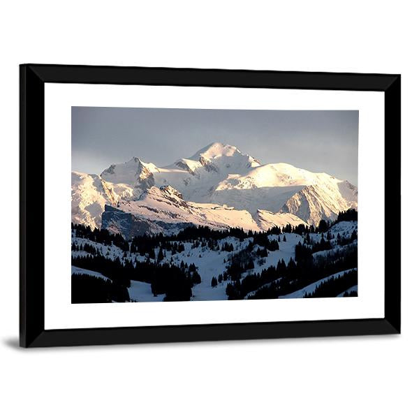 Sunset On Mont Blanc Canvas Wall Art-5 Horizontal-Gallery Wrap-22" x 12"-Tiaracle