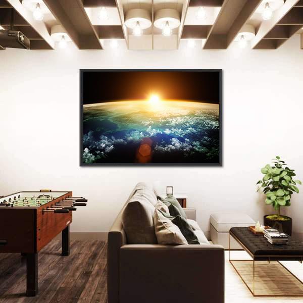 Sunset On Planet Earth Canvas Wall Art-3 Horizontal-Gallery Wrap-25&quot; x 16&quot;-Tiaracle