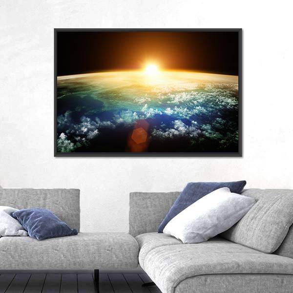 Sunset On Planet Earth Canvas Wall Art-3 Horizontal-Gallery Wrap-25&quot; x 16&quot;-Tiaracle