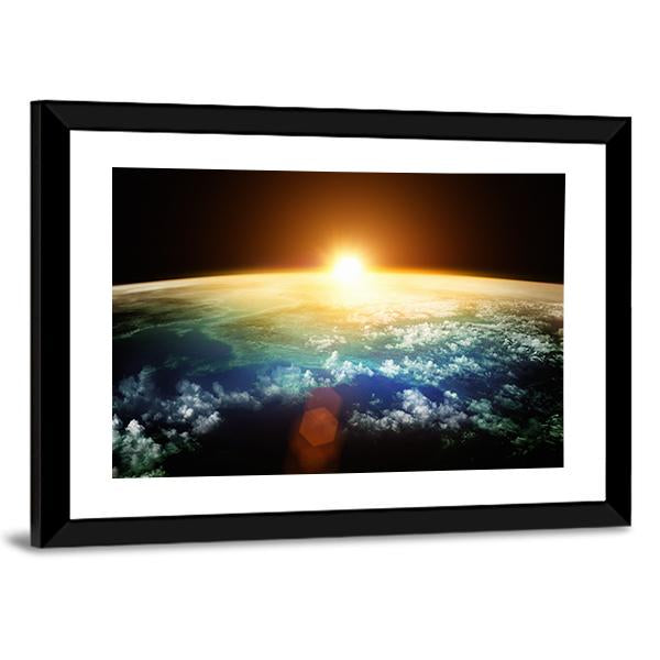 Sunset On Planet Earth Canvas Wall Art-3 Horizontal-Gallery Wrap-25&quot; x 16&quot;-Tiaracle