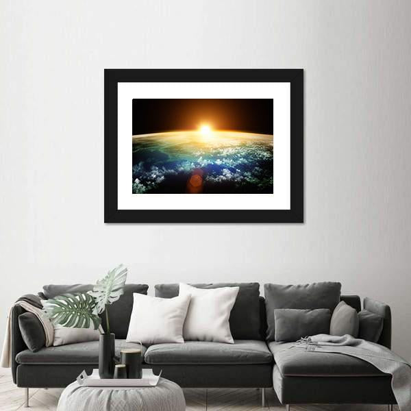 Sunset On Planet Earth Canvas Wall Art-3 Horizontal-Gallery Wrap-25&quot; x 16&quot;-Tiaracle