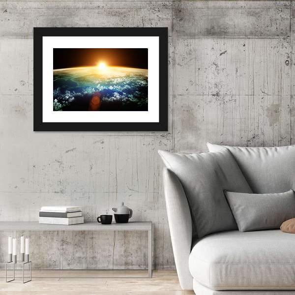 Sunset On Planet Earth Canvas Wall Art-3 Horizontal-Gallery Wrap-25&quot; x 16&quot;-Tiaracle
