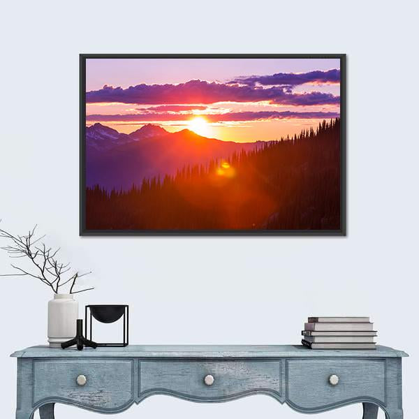 Sunset On Summit Haleakala Canvas Wall Art-1 Piece-Floating Frame-24" x 16"-Tiaracle