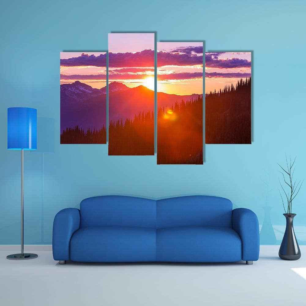Sunset On Summit Haleakala Canvas Wall Art-4 Pop-Gallery Wrap-50" x 32"-Tiaracle