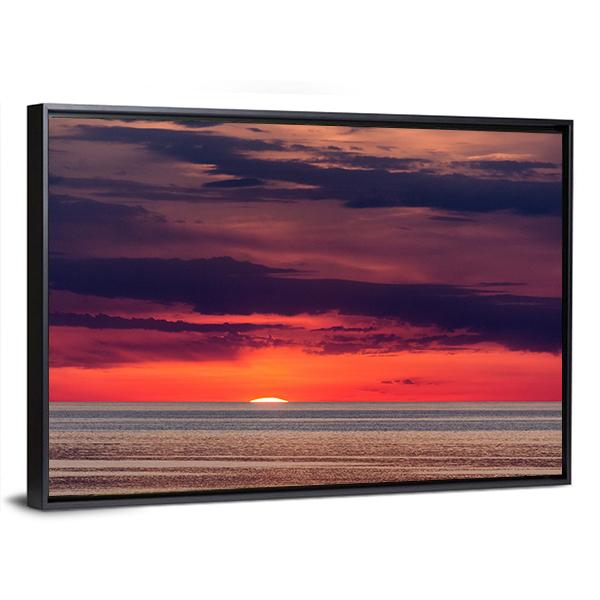 Sunset On The Adriatic Sea Near Porec Canvas Wall Art-3 Horizontal-Gallery Wrap-25" x 16"-Tiaracle