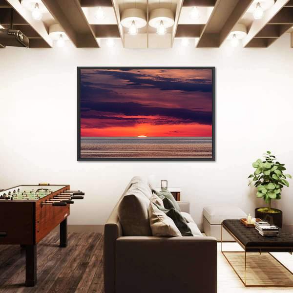 Sunset On The Adriatic Sea Near Porec Canvas Wall Art-3 Horizontal-Gallery Wrap-25" x 16"-Tiaracle