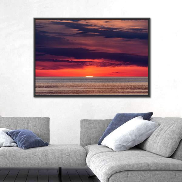 Sunset On The Adriatic Sea Near Porec Canvas Wall Art-3 Horizontal-Gallery Wrap-25" x 16"-Tiaracle