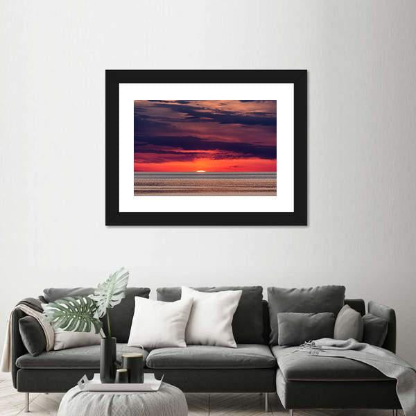 Sunset On The Adriatic Sea Near Porec Canvas Wall Art-3 Horizontal-Gallery Wrap-25" x 16"-Tiaracle