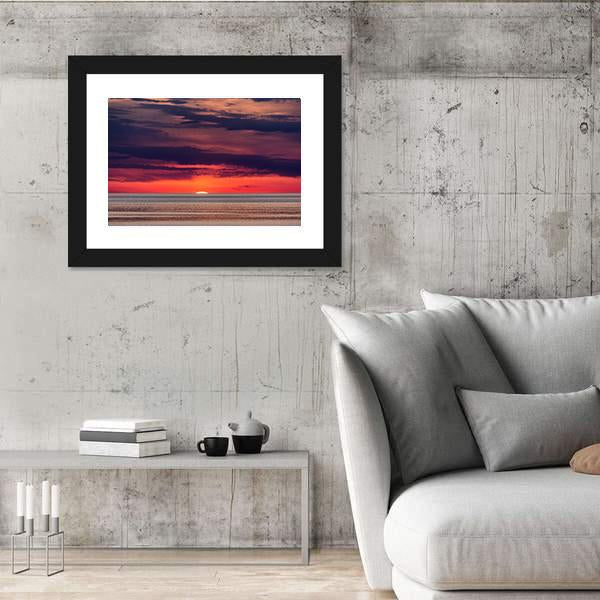 Sunset On The Adriatic Sea Near Porec Canvas Wall Art-3 Horizontal-Gallery Wrap-25" x 16"-Tiaracle