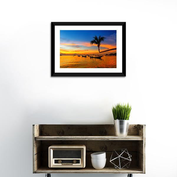 Sunset On The Beach Canvas Wall Art-3 Horizontal-Gallery Wrap-25" x 16"-Tiaracle
