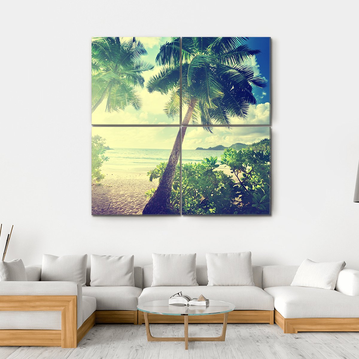 Sunset On The Beach Takamaka Canvas Wall Art-4 Square-Gallery Wrap-17" x 17"-Tiaracle