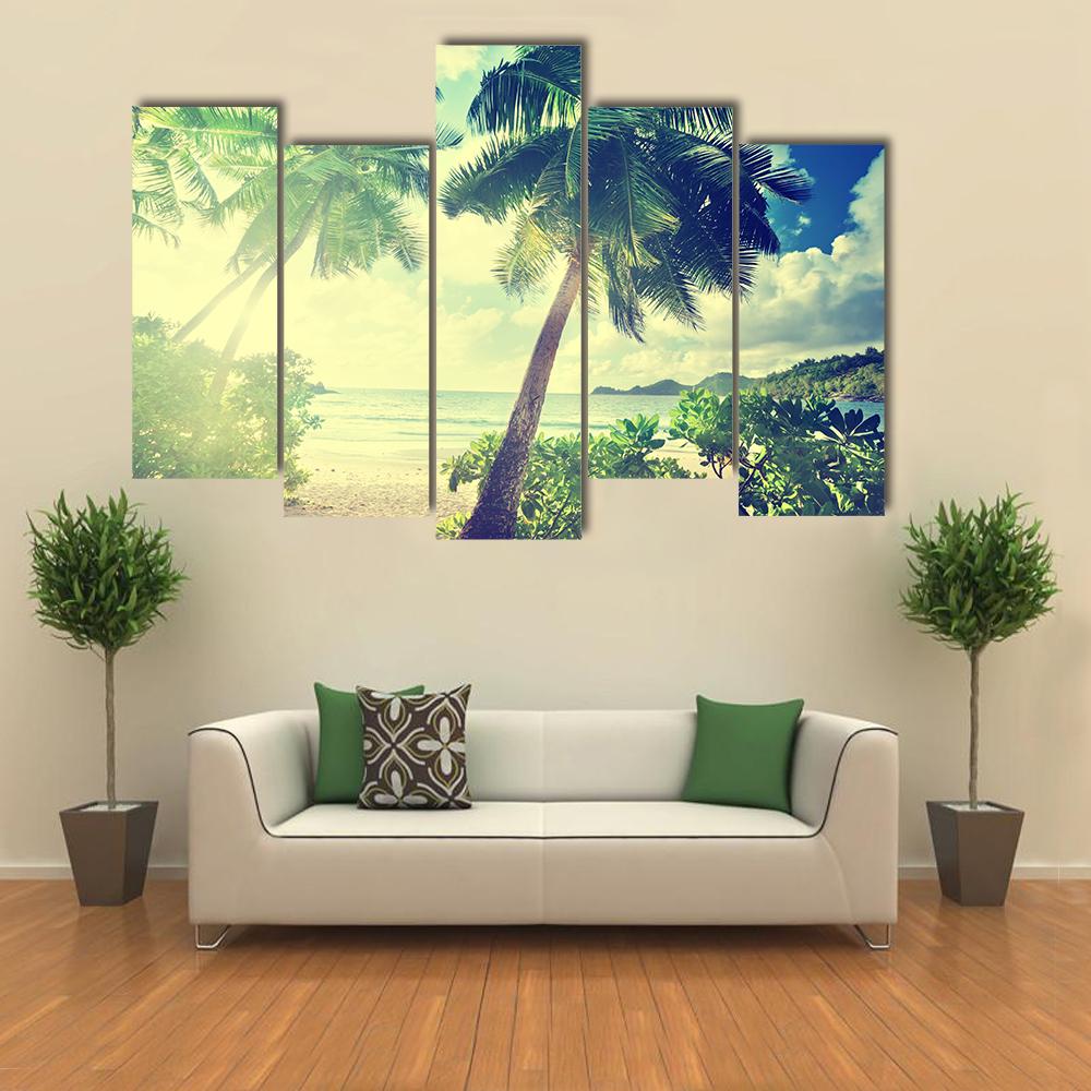 Sunset On The Beach Takamaka Canvas Wall Art-5 Pop-Gallery Wrap-32" x 21"-Tiaracle