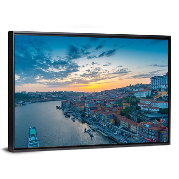 Sunset On The Douro River Canvas Wall Art-3 Horizontal-Gallery Wrap-25" x 16"-Tiaracle