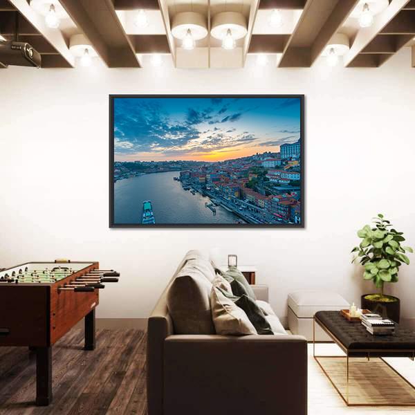 Sunset On The Douro River Canvas Wall Art-3 Horizontal-Gallery Wrap-25" x 16"-Tiaracle