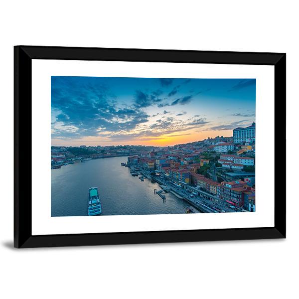 Sunset On The Douro River Canvas Wall Art-3 Horizontal-Gallery Wrap-25" x 16"-Tiaracle