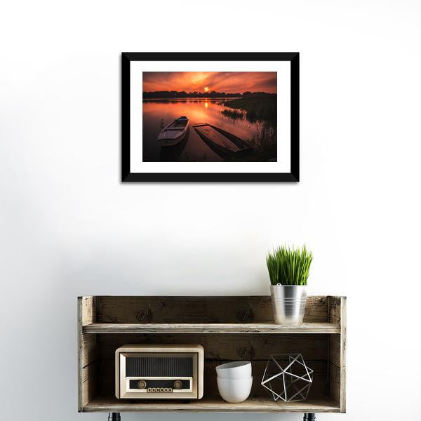 Sunset On The River Canvas Wall Art-3 Horizontal-Gallery Wrap-25" x 16"-Tiaracle