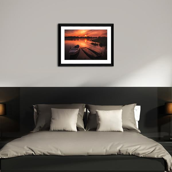 Sunset On The River Canvas Wall Art-3 Horizontal-Gallery Wrap-25" x 16"-Tiaracle