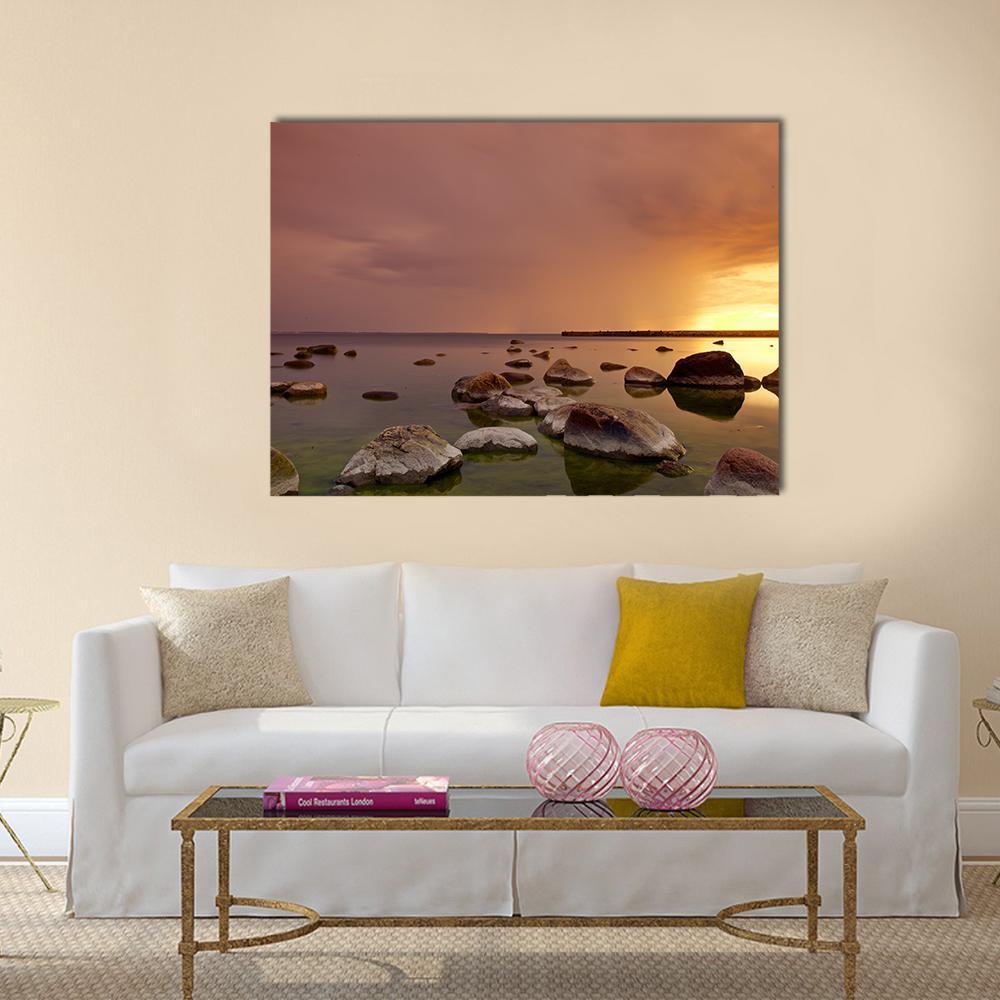 Baltic Sea In Tallinn Canvas Wall Art-1 Piece-Gallery Wrap-48" x 32"-Tiaracle