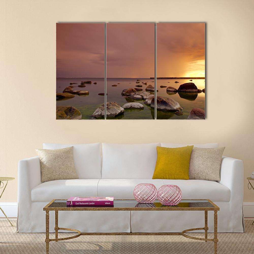 Baltic Sea In Tallinn Canvas Wall Art-3 Horizontal-Gallery Wrap-37" x 24"-Tiaracle