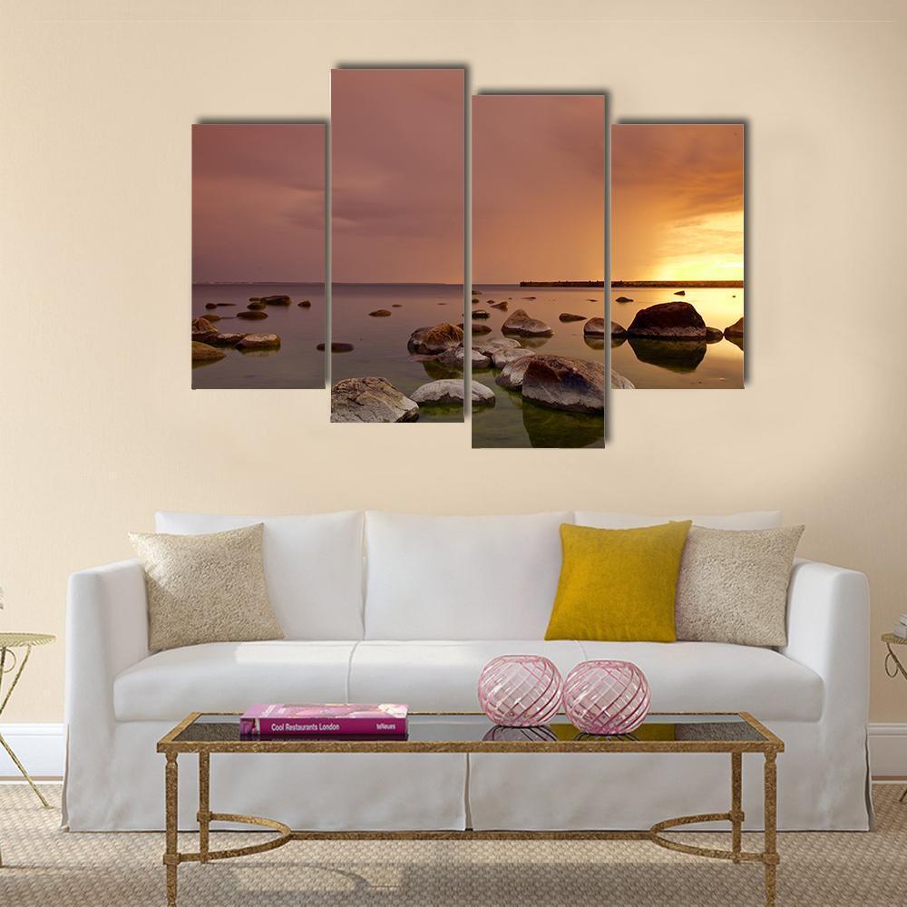 Baltic Sea In Tallinn Canvas Wall Art-4 Pop-Gallery Wrap-50" x 32"-Tiaracle