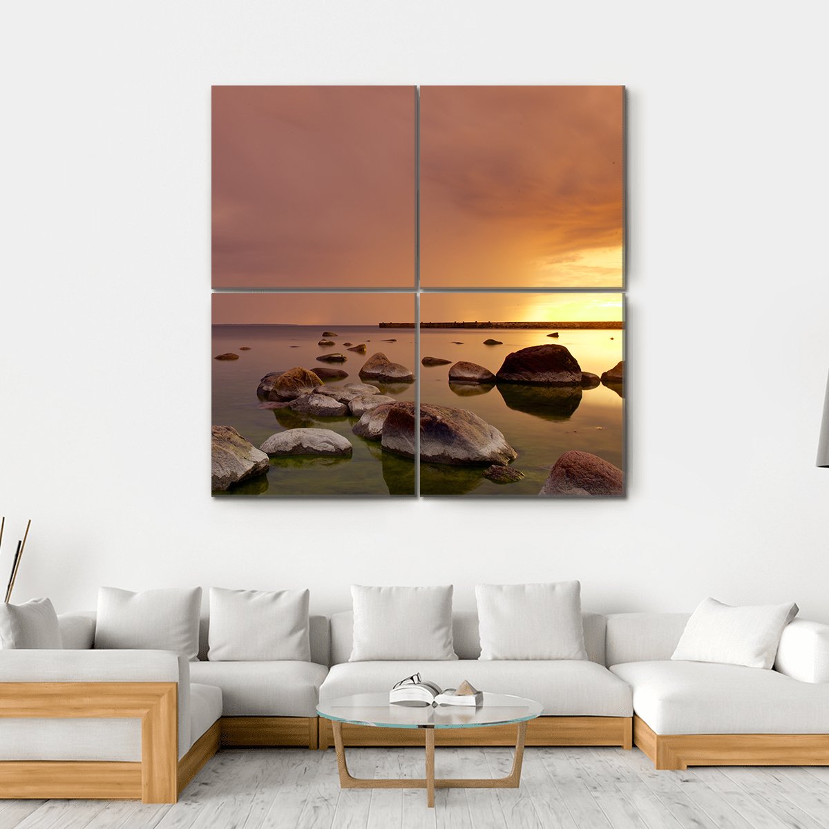 Baltic Sea In Tallinn Canvas Wall Art-4 Square-Gallery Wrap-17" x 17"-Tiaracle