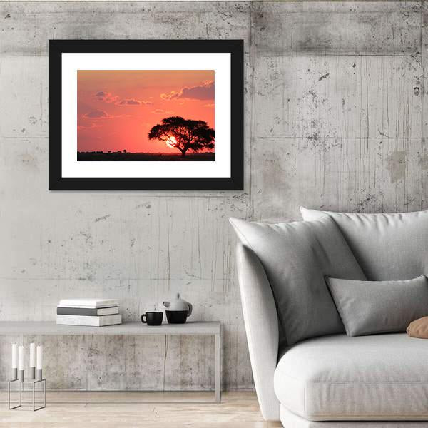 Sunset Over Africa Canvas Wall Art-3 Horizontal-Gallery Wrap-25" x 16"-Tiaracle