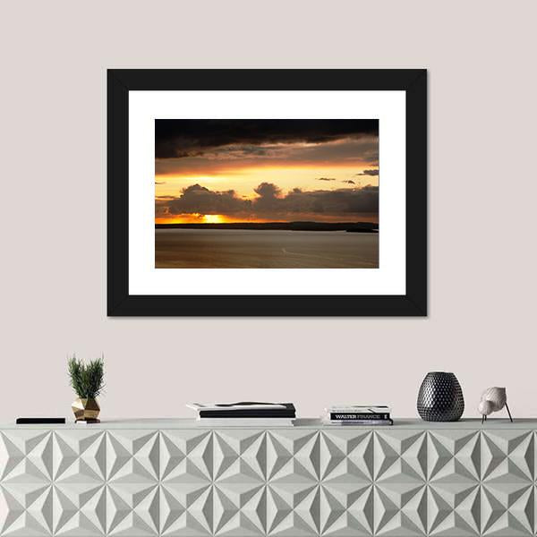 Sunset Over Anglesey Canvas Wall Art-1 Piece-Framed Print-20" x 16"-Tiaracle