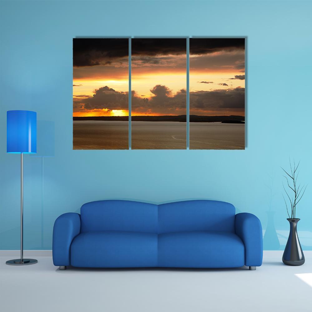 Sunset Over Anglesey Canvas Wall Art-3 Horizontal-Gallery Wrap-37" x 24"-Tiaracle