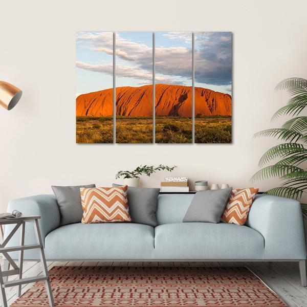 Sunset Over Ayers Rock In Australia Canvas Wall Art-4 Horizontal-Gallery Wrap-34" x 24"-Tiaracle