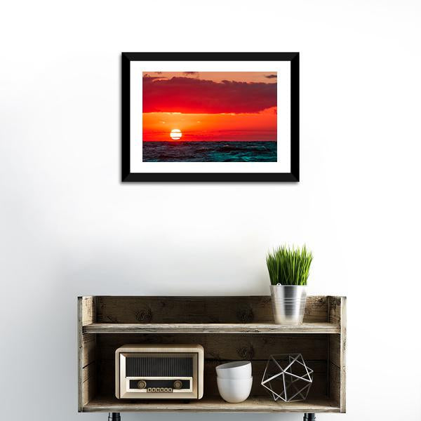 Sunset Over Baltic Sea Canvas Wall Art-3 Horizontal-Gallery Wrap-25" x 16"-Tiaracle